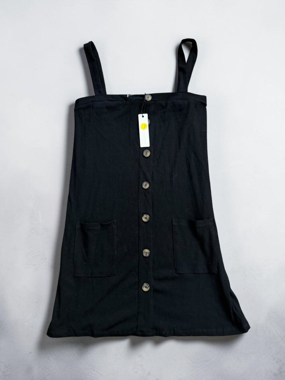 OLIVACEOUS Black Button Mini Dress Size Large NEW NWT